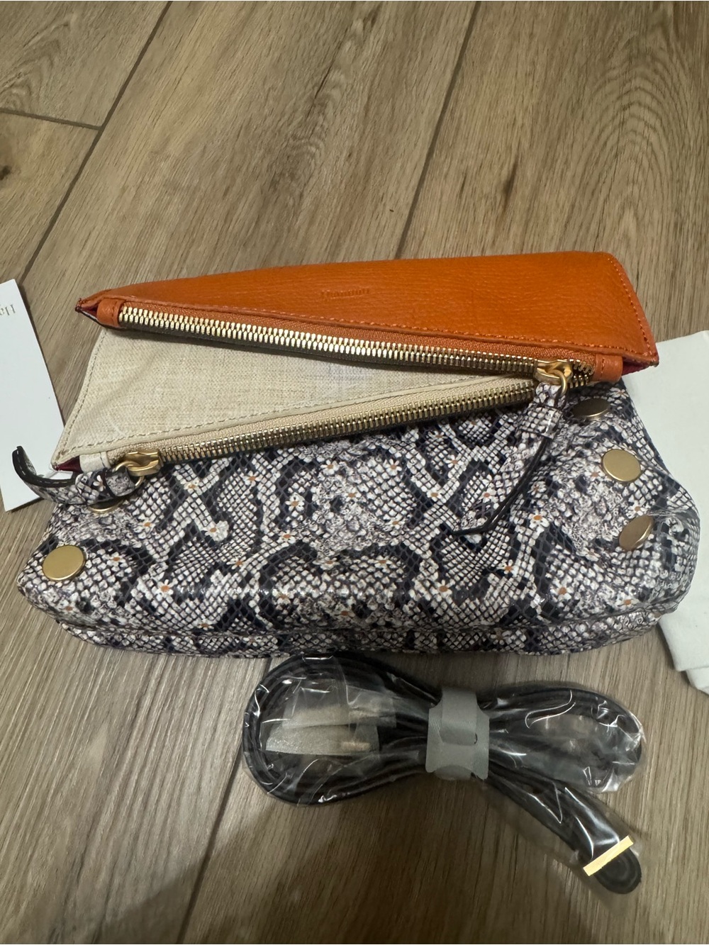 Hammitt Multi-Pouch Clutch with Orange Zip Pouch